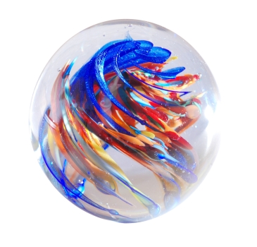 paperweight 277 - colorful swirl with oil effect